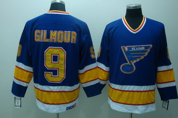 ST LOUIS BLUES 9 Gilmour Blue Jerseys CCM