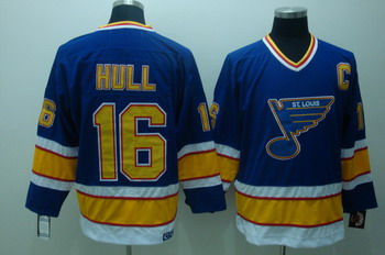 ST LOUIS BLUES 16 Hull Blue Jerseys CCM