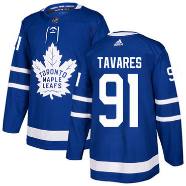 Adidas Maple Leafs #91 John Tavares Blue Home Authentic Stitched NHL Jersey