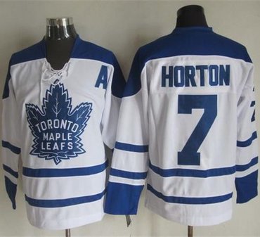 Toronto Maple Leafs #7 Tim Horton White CCM Throwback Winter Classic Stitched NHL Jersey