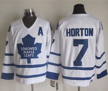 Toronto Maple Leafs #7 Tim Horton White CCM Throwback Stitched NHL Jersey