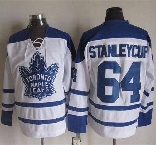 Toronto Maple Leafs #64 Stanley Cup White CCM Throwback Third Stitched NHL Jersey