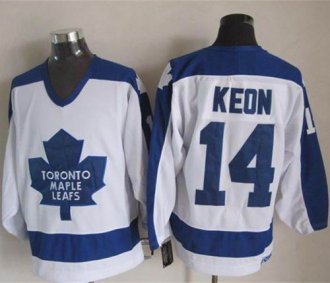 Toronto Maple Leafs #14 Dave Keon White Blue CCM Throwback Stitched NHL Jersey