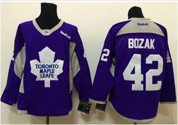 Toronto Maple Leafs #42 Tyler Bozak Purple Hockey Fights Cancer Stitched NHL Jersey