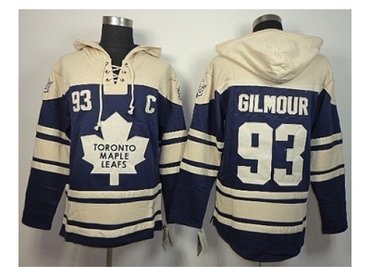 nhl jerseys toronto maple leafs #93 gilmour blue-cream(pullover hooded sweatshirt)(patch C)