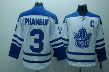 E Hockey Jerseys Pittaburgh Toronto Maple Leafs 3 Phaneuf white Jerseys C patch