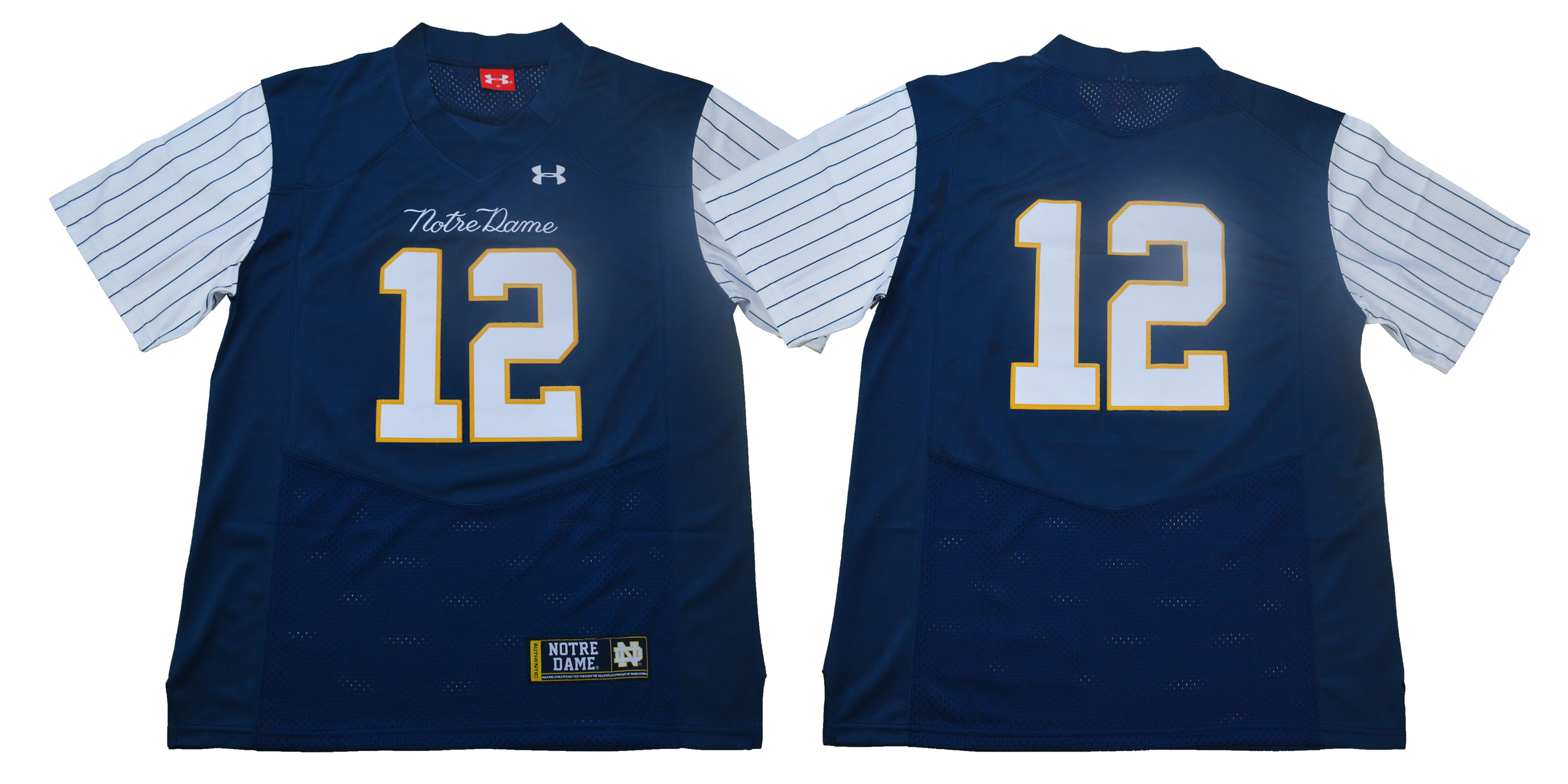 Notre Dame Fighting Irish #12 Blue College Throwback Football Jersey