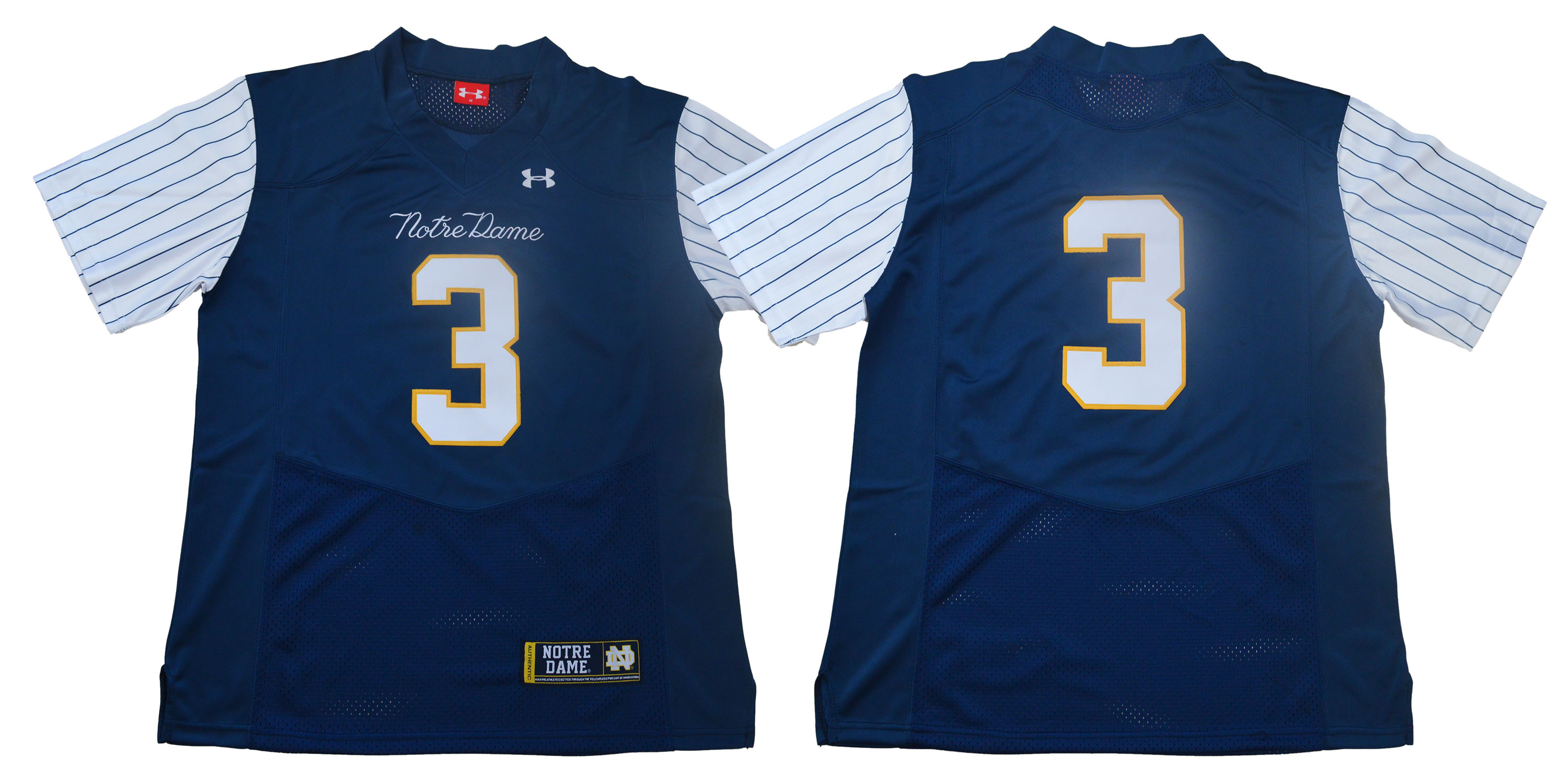 Notre Dame Fighting Irish #3 Blue College Throwback Football Jersey