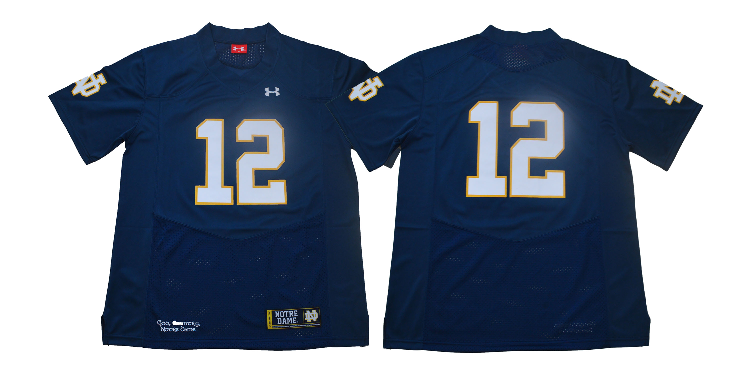 Notre Dame Fighting Irish #12 Blue College Football Jersey