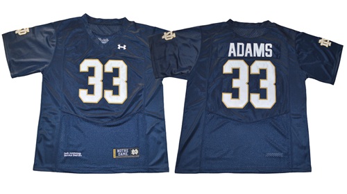 Fighting Irish #33 Josh Adams Navy Blue Stitched NCAA Jersey