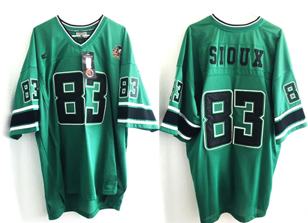 Men's North Dakota Fighting Sioux ACTIVE PLAYER Custom Green Stitched Jersey