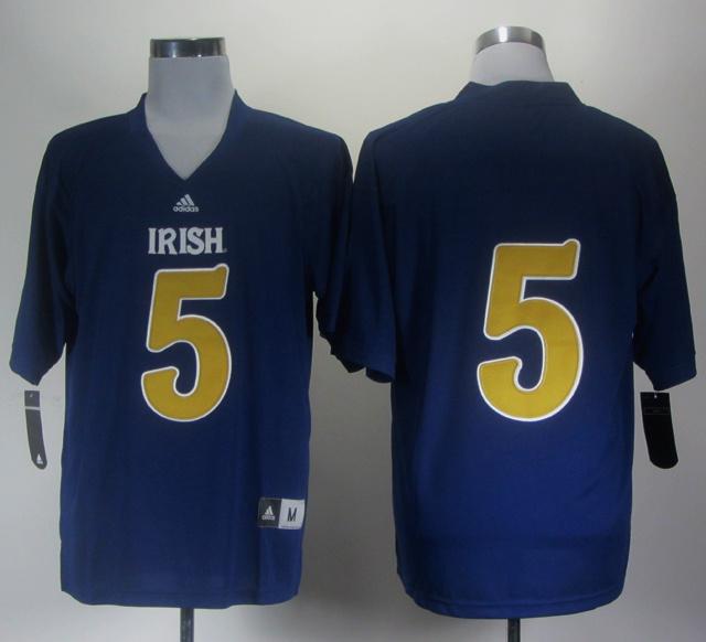 Fighting Irish Menti Te'o #5 Blue Embroidered NCAA Jerseys