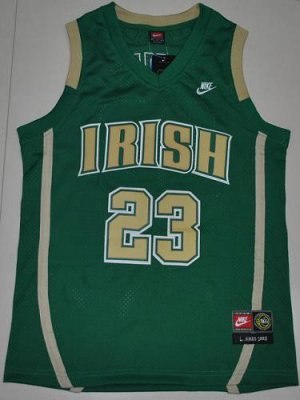 fighting irish #23 lebron james green basketball embroidered ncaa jersey