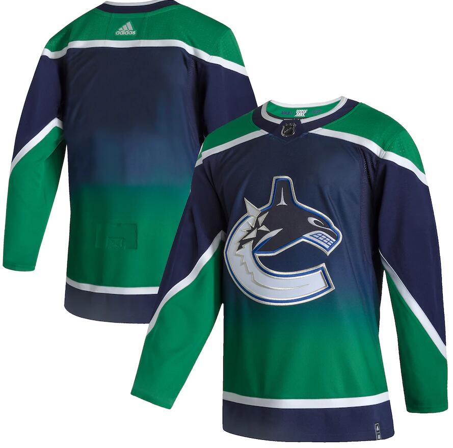 Canucks Blank Green 2020-21 Reverse Retro Adidas Jersey