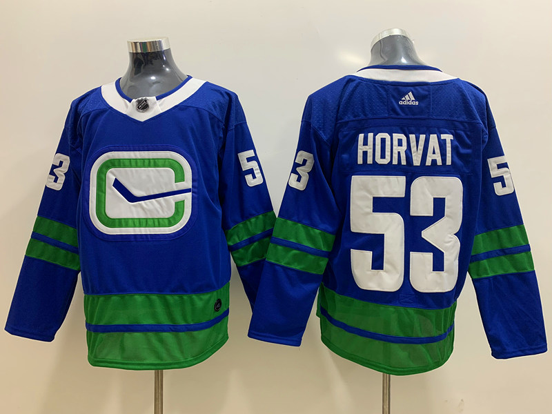 Canucks 53 Bo Horvat Blue Adidas Jersey