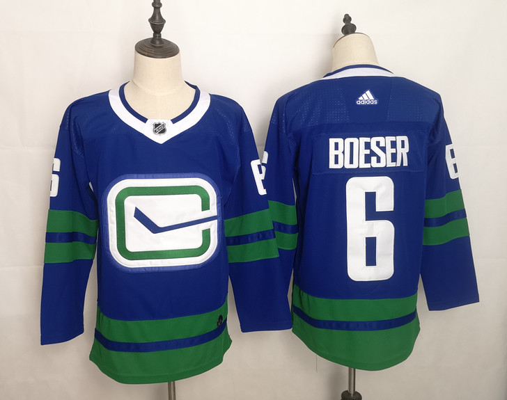 Canucks 6 Brock Boeser Blue Adidas Jerseys