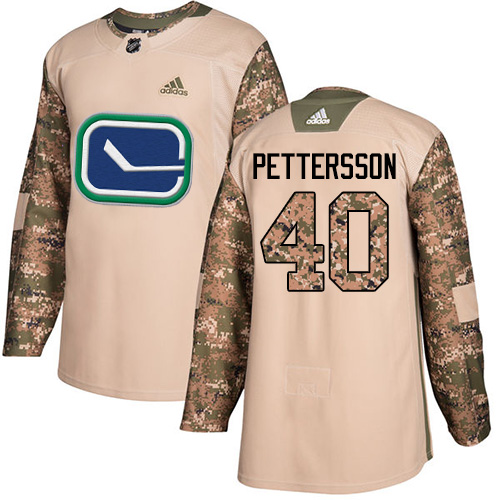 Canucks #40 Elias Pettersson Camo Authentic 2017 Veterans Day Stitched Hockey Jersey