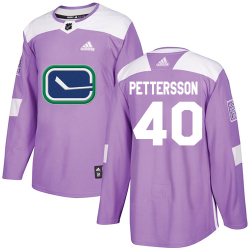 Canucks #40 Elias Pettersson Purple Authentic Fights Cancer Stitched Hockey Jersey