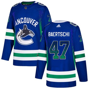 Canucks 47 Sven Baertschi Blue Drift Fashion Adidas Jersey