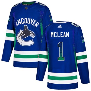 Canucks 1 Kirk McLean Blue Drift Fashion Adidas Jersey