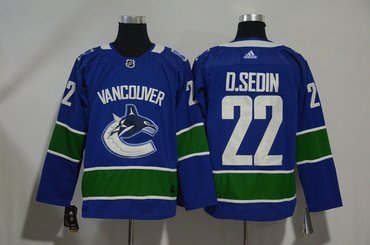 Canucks 22 Daniel Sedin Blue Adidas Jersey