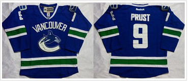 Vancouver Canucks #9 Brandon Prust Blue Home Stitched NHL Jersey