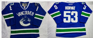 Vancouver Canucks #53 Bo Horvat Blue Home Stitched NHL Jersey