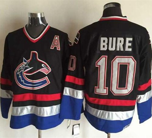 Vancouver Canucks #10 Pavel Bure Black Blue CCM Throwback Stitched NHL Jersey