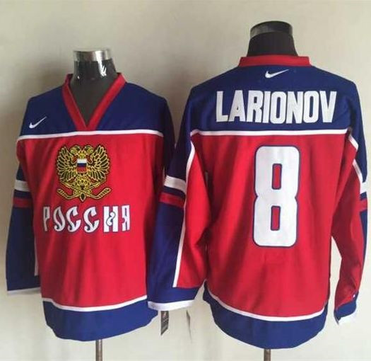 Vancouver Canucks #8 Igor Larionov Red Blue New Stitched NHL Jersey