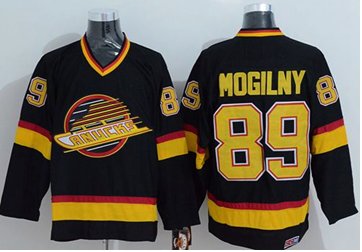 Vancouver Canucks #89 Alexander Mogilny Stitched Black CCM Throwback NHL Jersey