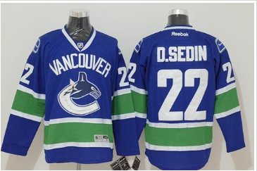 Vancouver Canucks #22 Daniel Sedin Blue Stitched NHL Jersey