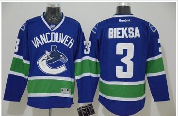 Vancouver Canucks #3 Kevin Bieksa Blue Stitched NHL Jersey