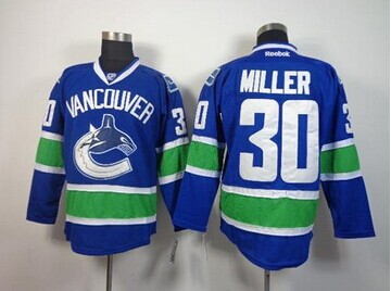 Vancouver Canucks #30 Ryan Miller Blue Stitched NHL Jersey