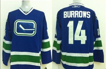 Vancouver Canucks #14 Alexandre Burrows Stitched Blue Third NHL Jersey