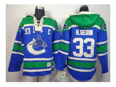 nhl jerseys vancouver canucks #33 h.sedin blue-green(pullover hooded sweatshirt)(patch C)