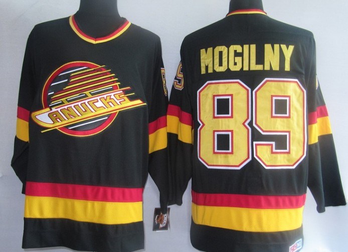 nhl hockey jerseys vancouver canucks 89# mogilny black(ccm