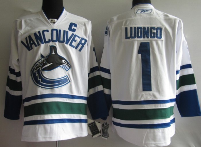 nhl jerseys vancouver canucks 1 roberto luongo white