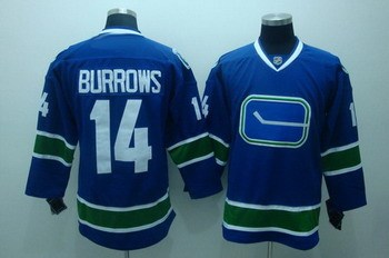 vancouver canucks 14 burrows blue hockey jersey 3rd