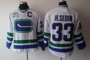 vancouver canucks 33 h.sedin hockey jersey c patch