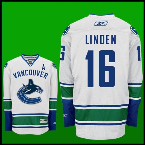 nhl vancouver canucks #16 linden white jersey