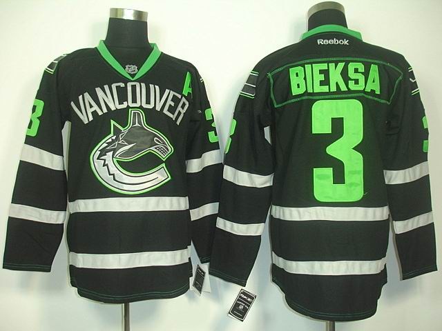 nhl jerseys vancouver canucks 3# bieksa black