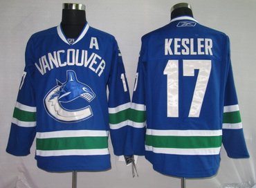 nhl jerseys vancouver canucks 17# kesler blue