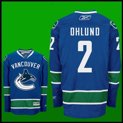 nhl vancouver canucks #2 ohlund blue jersey