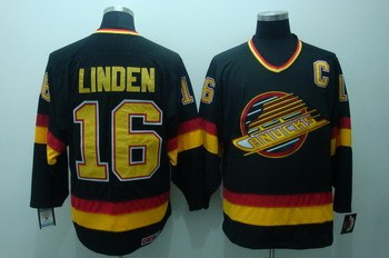 vancouver canucks 16 linden black jerseys