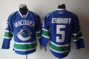 vancouver canucks 5 ehrhoff blue jerseys