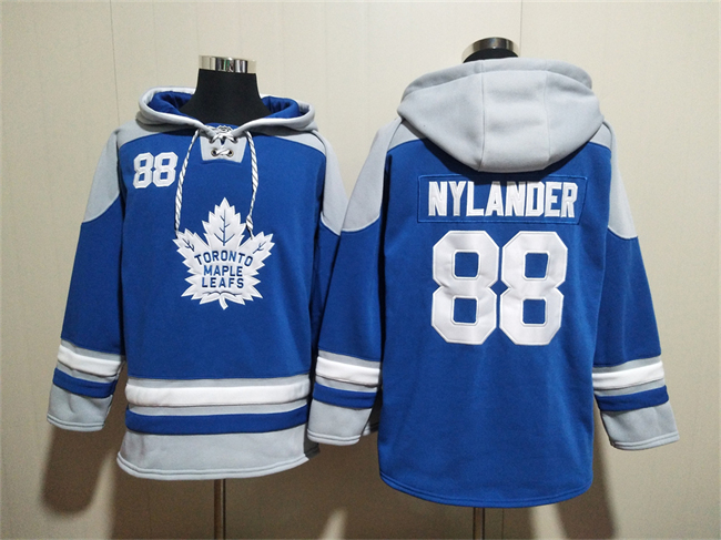 Men's Toronto Maple Leafs #88 William Nylander Blue Ageless Must-Have Lace-Up Pullover Hoodie