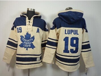 Maple Leafs #19 Joffrey Lupul Cream Sawyer Hooded Sweatshirt Stitched NHL jersey