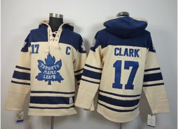 Maple Leafs #17 Wendel Clark Cream Sawyer Hooded Sweatshirt Stitched NHL jersey