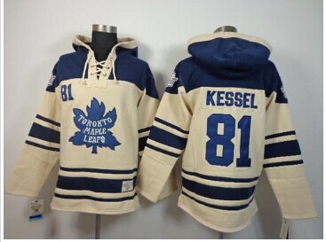 Maple Leafs #81 Phil Kessel Cream Sawyer Hooded Sweatshirt Stitched NHL Jersey