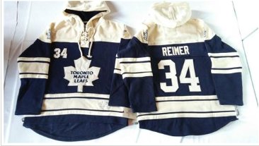 Maple Leafs #34 James Reimer Blue Sawyer Hooded Sweatshirt Stitched NHL jersey